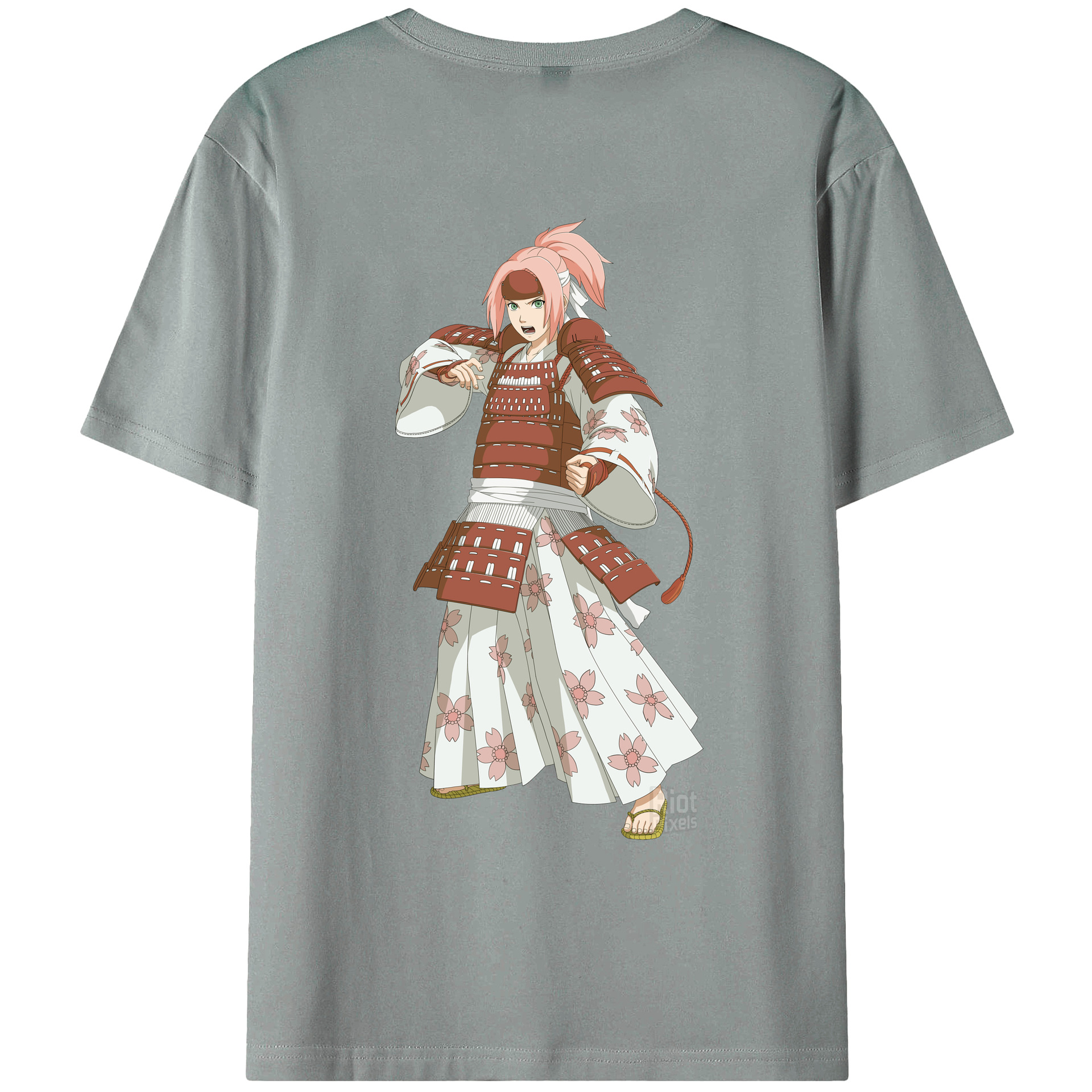 （画像用） NARUTO -ナルト- 春野サクラ Haruno Sakura 綿100％ メンズ半袖Tシャツ（バックプリント） 通気性